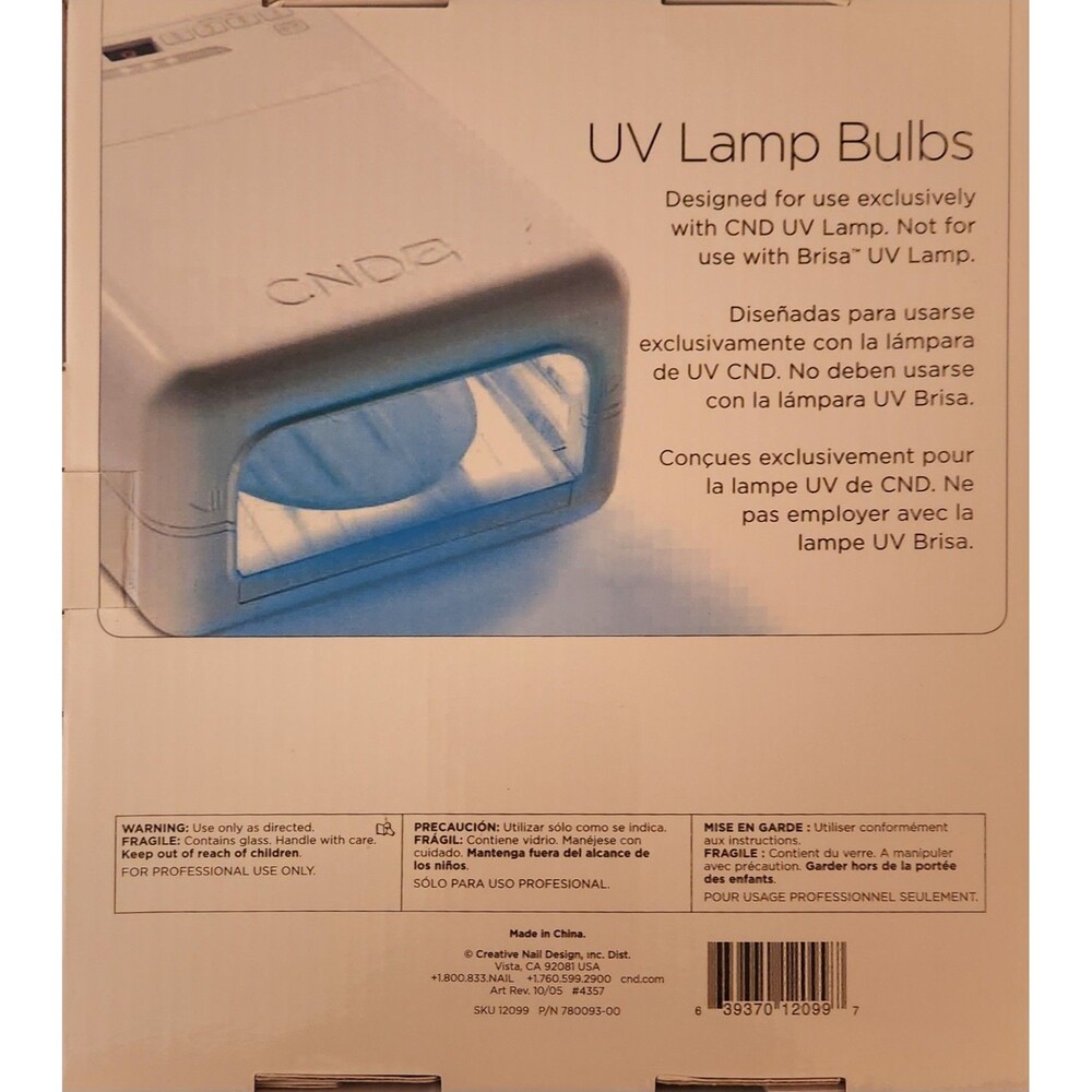 1 Pack - 4 Replacement UV Light Bulbs Tube CND Shellac Lamp 4 pk 9W 365nm NEW - Picture 2 of 2